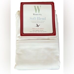 Wamsutta Soft Blend Twin Flat Sheet Light Sand Color 250 TC Cotton Blend NEW